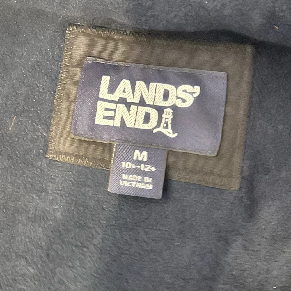 LANDS END NAVY‎ MEDIUM 10-12 ALL WEATHER COAT JACKET GROW-A-LONGS